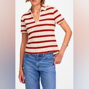 Madewell Stripe Knit Polo, Sz L